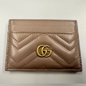 Gucci GG Marmont Card Case - Dusty Pink Leather